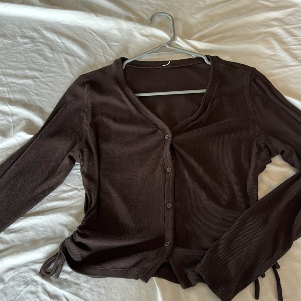 Brown Lululemon button up, size 6